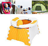 Дитячий складний туристичний туалет Orange | Портативний горщик для подорожей, авто, природи | Від 1 до 5 років, фото 7