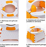 Дитячий складний туристичний туалет Orange | Портативний горщик для подорожей, авто, природи | Від 1 до 5 років, фото 6
