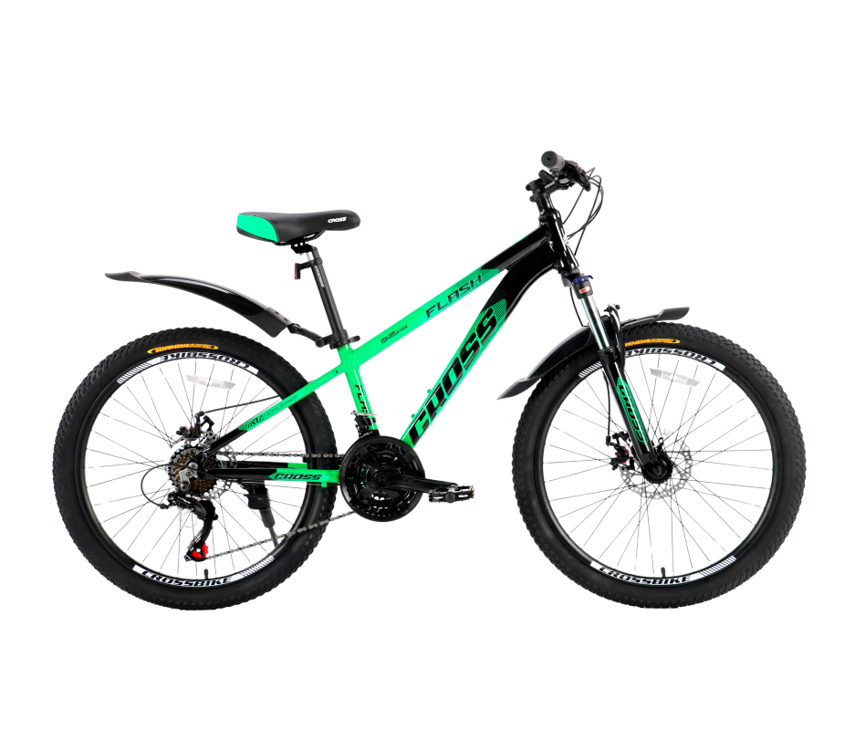Велосипед Cross 24 Flash 2024 Рама-12 green-black