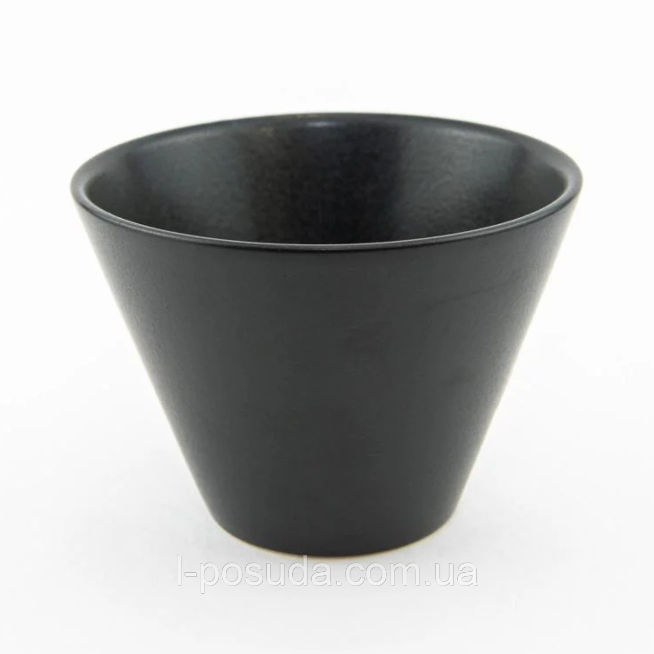 Салатник фарфоровий чорний конусний 200 мл (9 см) "Black" Porland, фото 1