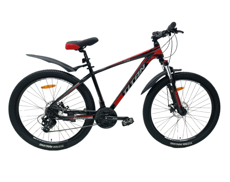 Велосипед Titan 27,5` FOX 2024 Рама-17` black-red