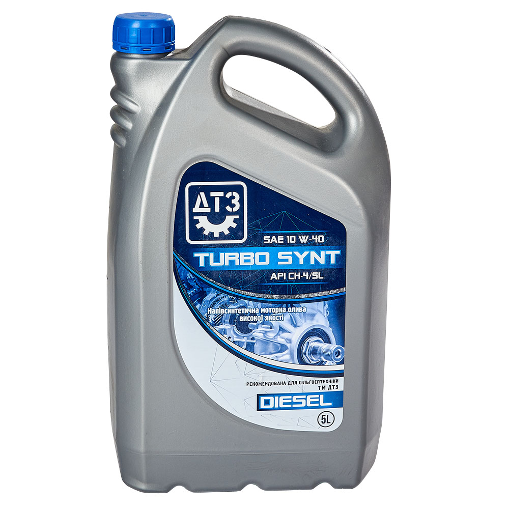Олива моторна ДТЗ TURBO SYNT DIESEL 10W-40 API CH-4/SL каністра 5 л ПЕ, фото 1