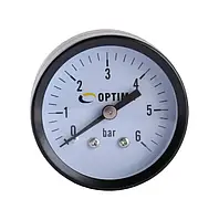 Манометр Optima 6 атм. 50 мм. заднє під'єднання сталевий корпус