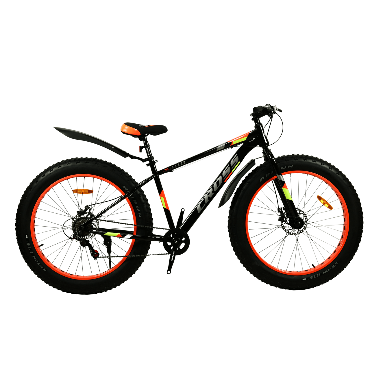 Велосипед Cross 27,5*4,5 ST Leopard 2024 Рама-18 black-orange