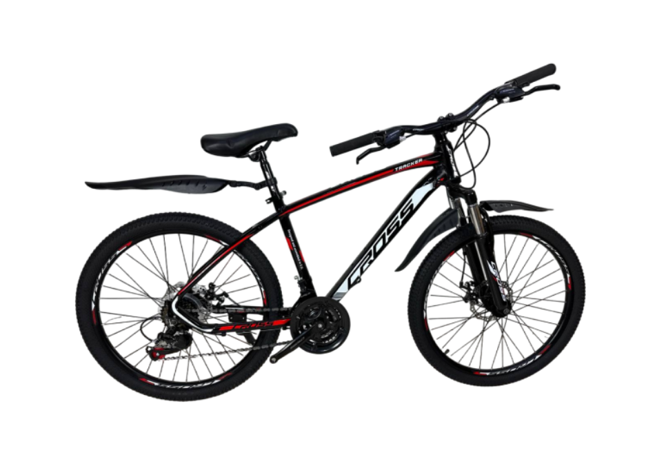Велосипед Cross 24 Tracker 2024 Рама 15  black-red