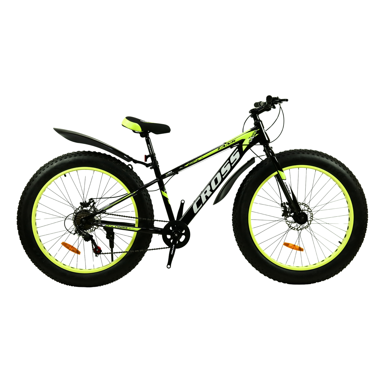 Велосипед Cross 26*4 ST Tank 2024 Рама-15 black-neon yellow