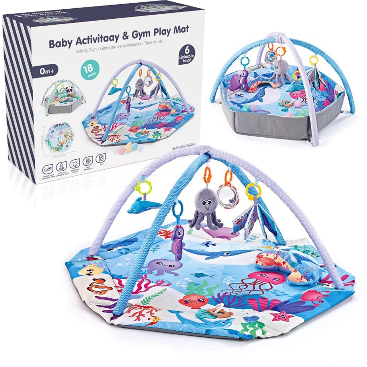 Мультифункціональний дитячий ігровий центр-килимок 5в1 з морською тематикою | 0+, фото 1