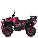 Дитячий електроквадроцикл на акумуляторі Bambi Racer M 6127 для дітей 3-8 років Рожевий, фото 3