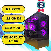 Ігровий комп'ютер AMD Ryzen 7 7700  + 32Gb DDR5 + SSD 1 Tb + RX 9070 XT 16Gb