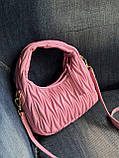 Сумка жіноча Miu Miu Wonder Matelasse Leather Hobo рожевий хобо через плечі Міу Міу, фото 4