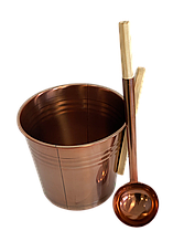 Набір GREUS сталь (шайка + черпак) бронза для лазні та сауни