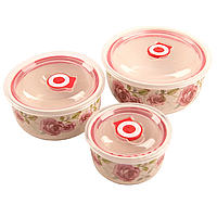 Набір керамічних судків із вакуумною кришкою 3 штуки (8300)