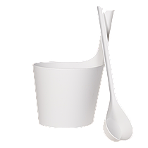 Комплект Rento біокомпозит (шайка + черпак), білий для лазні та сауни