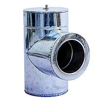 Утеплений сендвіч Тройник 87° Ø 120/180 мм в оцинкованому кожусі