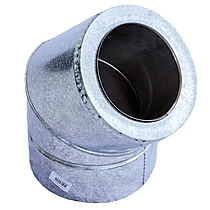 Утеплене сендвіч Колено 45° Ø 120/180 мм в оцинкованому кожусі