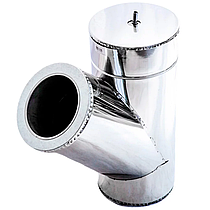 Утеплений сендвіч Трійник 45° Ø 120/180 мм із неіржавкої сталі