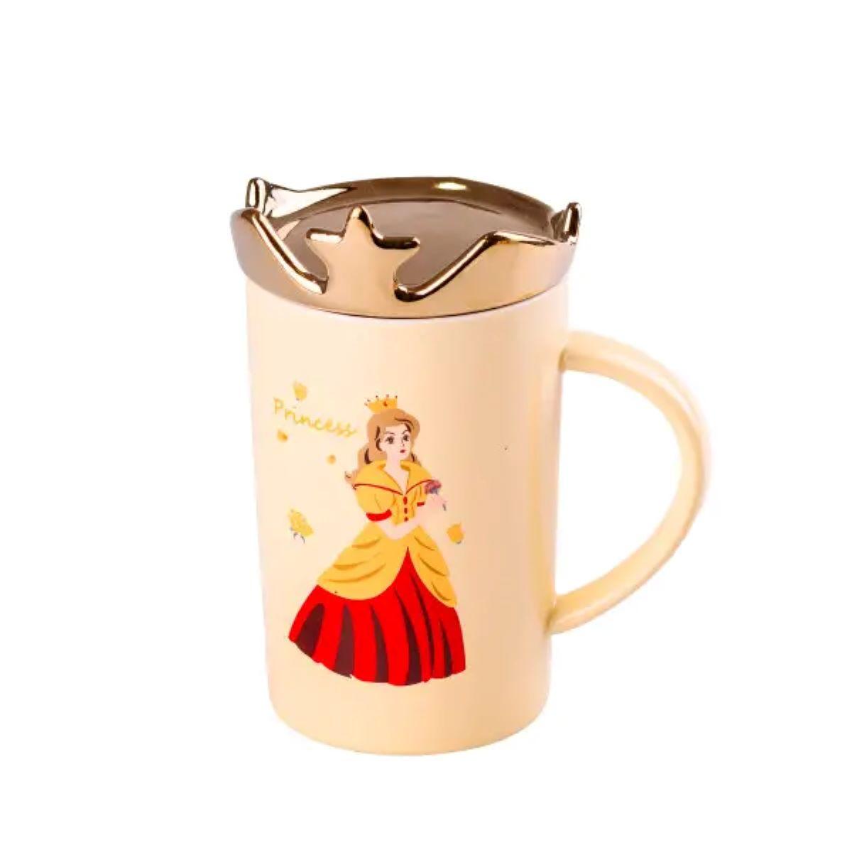 Чашка керамічна Princess 400мл з кришкою Жовтий HPCYM0845Y, фото 1
