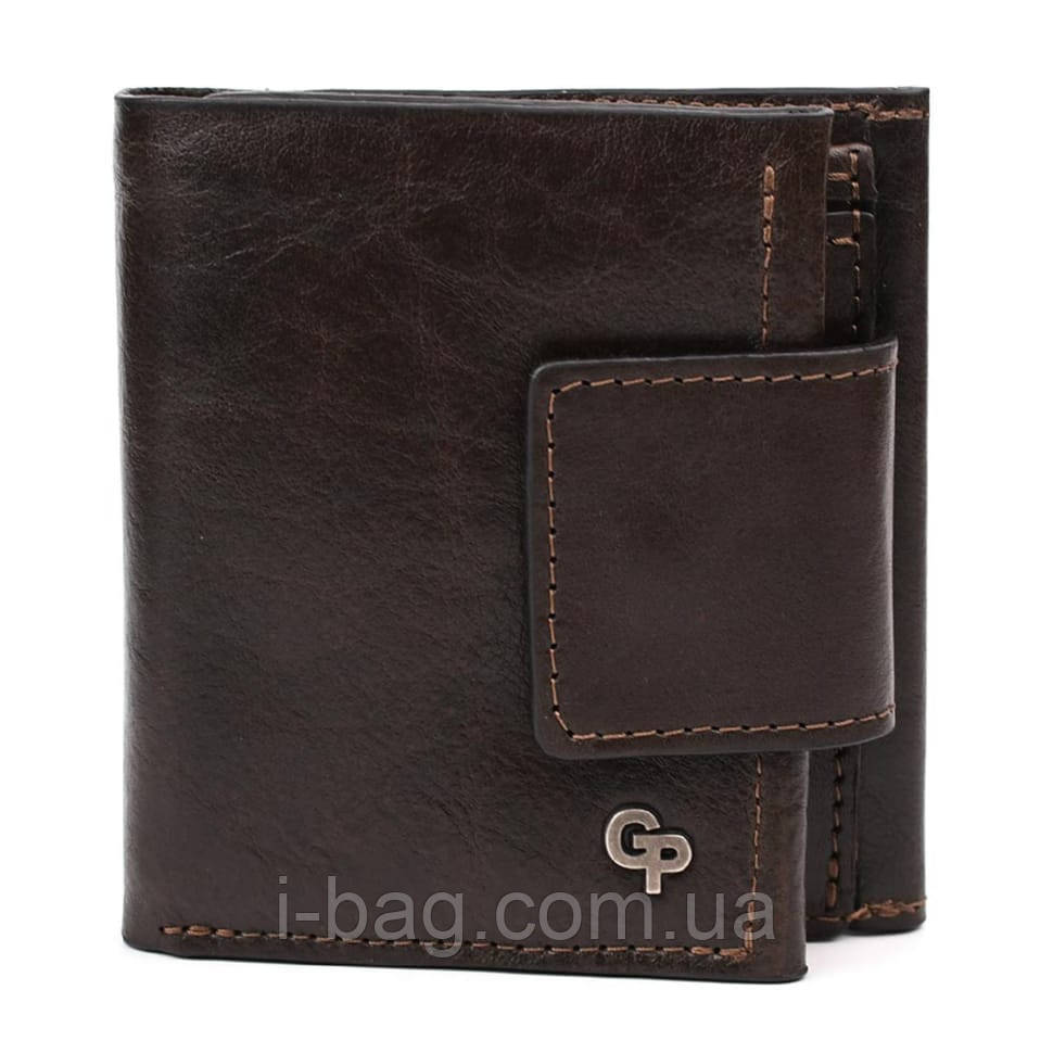 Невелике чоловіче шкіряне портмоне Grande Pelle 502420 коричневе, фото 1