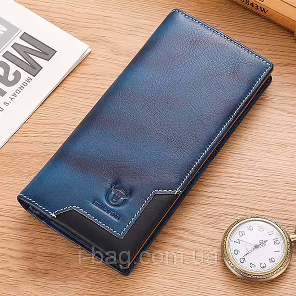 Чоловічий гаманець лонгер розкладний великий TB0448K Bull синій, фото 1