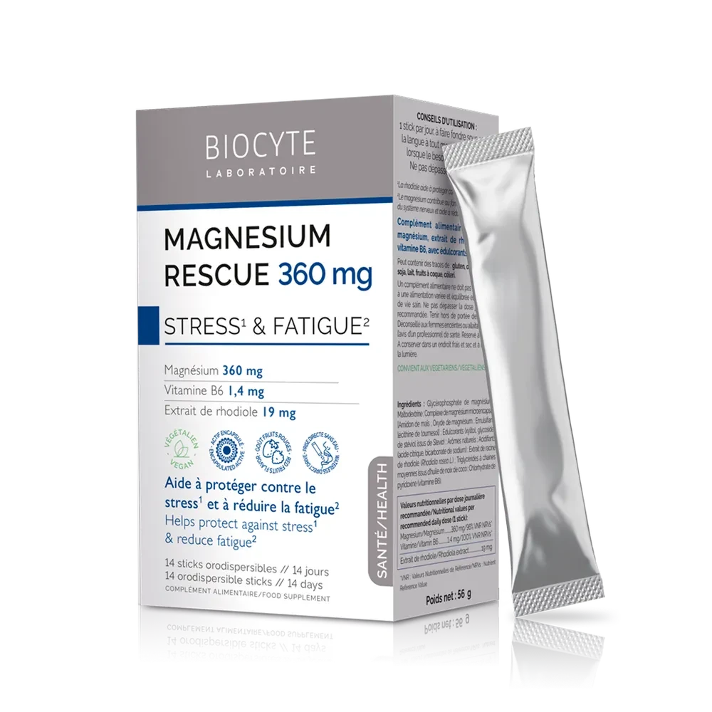 Biocyte MAGNESIUM RESCUE 360MG Миттєвий захист від стресу, 14 стіків