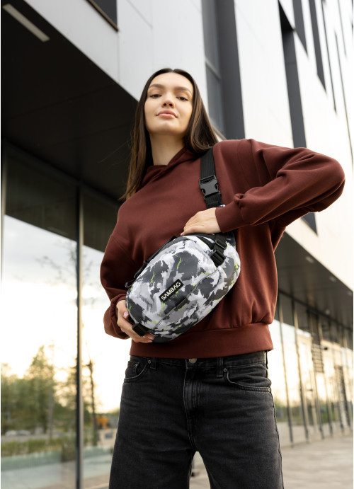 Сумка через плече жіноча бананка Sambag Flex Pro принт "SPOT", фото 1