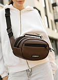 Сумка через плече жіноча бананка Sambag Flex шоколад, фото 6