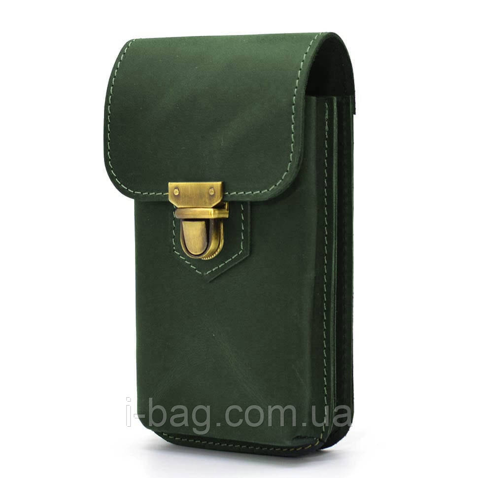 Шкіряна сумка чохол на пояс зелена TARWA RE-2092-3md, фото 1