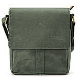 Невелика чоловіча сумка через плече шкіряна Limary lim-354RE зелена, фото 6