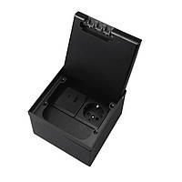 Розетка підлогова подвійна LIVOLO срібна, вбудована невидима прихованого монтажу, з кришкою, з заземленням, з USB-A і USB Type-C Wenzhou Livolo Electric Co., Ltd., Чорний