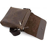 Сумка Месенджер для чоловіків 754120 Grande pelle коричневий крейзі, фото 7