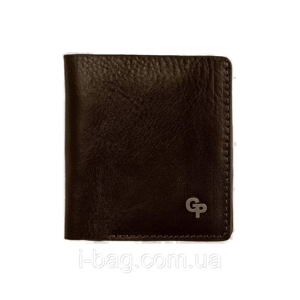 Чоловіче шкіряне портмоне біфолд із монетницею Grande Pelle 528620 коричневе, фото 1