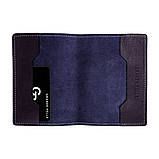 Шкіряна синя обкладинка для паспорта Grande Pelle 252670, фото 3