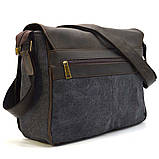 Сумка чоловіча через плече зі шкіри та канвас TARWA RCg-1047-3md, фото 4