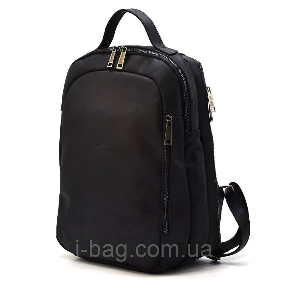 Міський чорний рюкзак RA-3072-3md TARWA шкіра Crazy Horse