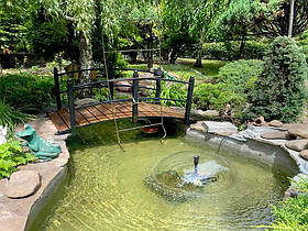 Місток садовий у японському стилі 1500х800х600 мм чорний Kompred OL403