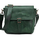 Сумка-планшет через плече шкіряна зелена RE-1309-3md TARWA, фото 3