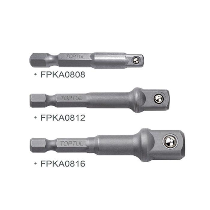 Набір перехідників під шурупокрут 1/4" 3 од. TOPTUL (1/4", 3/8", 1/2") GAAR0301, фото 1