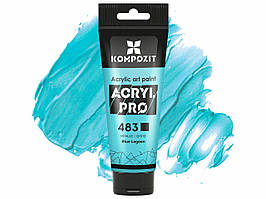 Фарба художня Серія "Металік" Acryl PRO ART Kompozit 75 мл, 483 блакитна лагуна