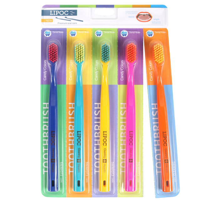 Набір зубних щіток LIPOC Candy Colors – це яскравий та стильний набір із п'яти зубних щіток., фото 1