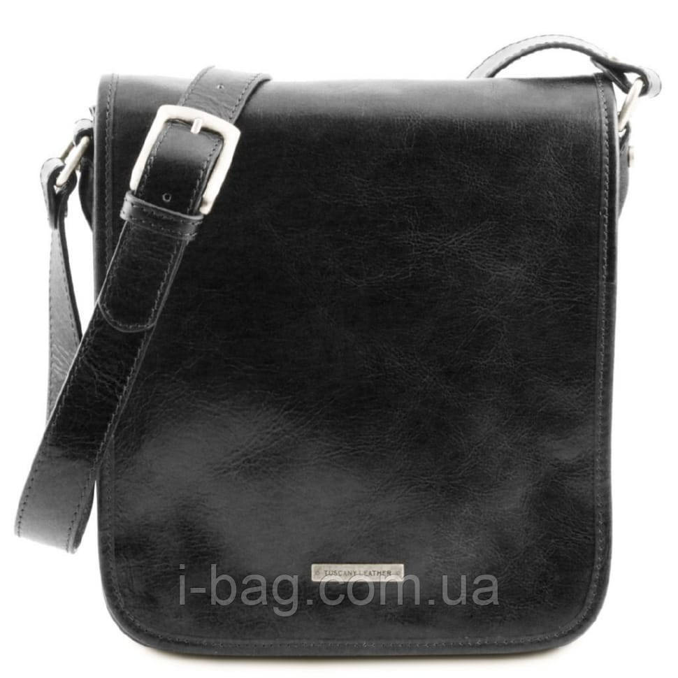 Чоловічий великий шкіряний месенджер Tuscany Leather Messenger TL141255 (Чорний)