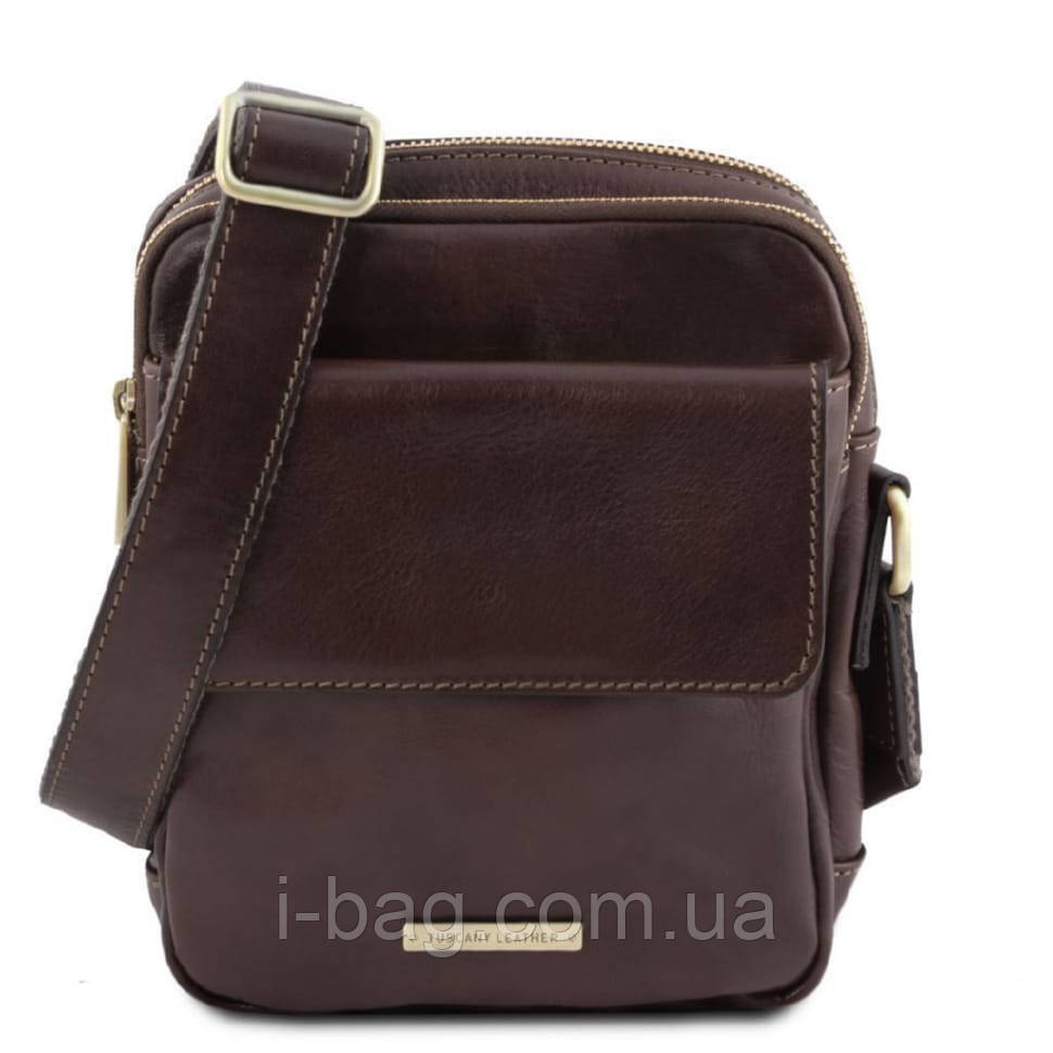 Сумка чоловіча шкіряна через плече LARRY TL141915 TUSCANY LEATHER (Темно-коричневий), фото 1