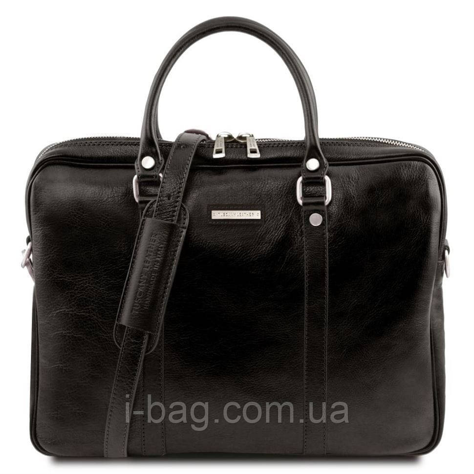 Шкіряна сумка для ноутбука Tuscany Leather Prato TL141283 (Чорний)