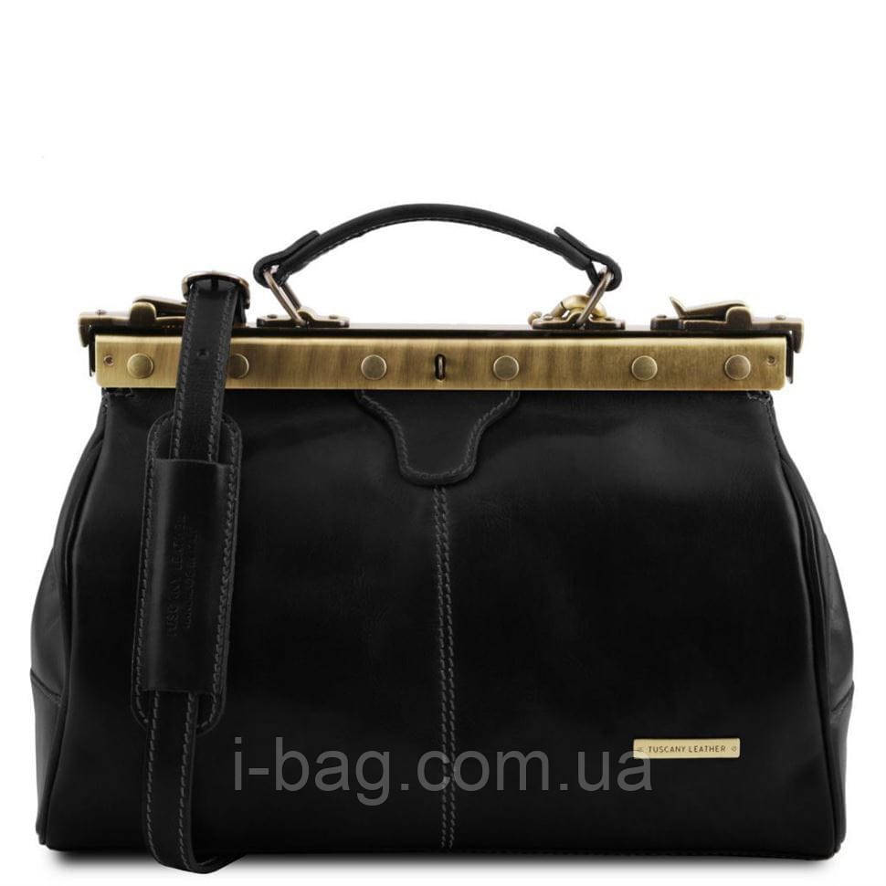 Шкіряна сумка саквояж Tuscany Leather Michelangelo TL10038 (Чорний)