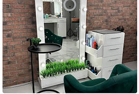 Столик для клієнта круглий приставний чорний ⌀400мм  Kompred OL438