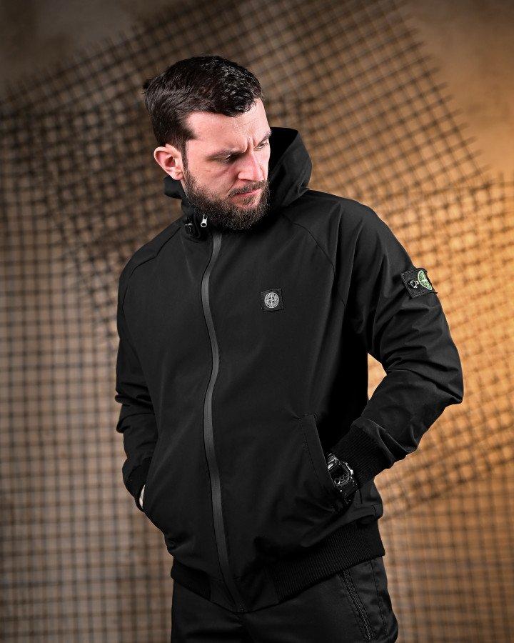 Міська Ветровка Stone island кишеня black 4 ДЛ7035