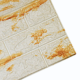 Декоративна панель 3D гнучка стінова 10 шт., біло-коричнева 70*77 см, фото 2