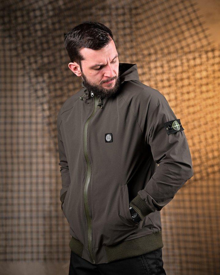 Міська вітрівка Stone Island "Кишеня" Oliva 4 Люкс чоловіча куртка