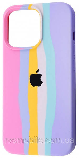 Силіконовий чохол для iPhone 12 Pro Max - Rainbow, Різнокольоровий / Рожевий