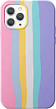 Силіконовий чохол для iPhone 12 Pro Max - Rainbow, Різнокольоровий / Рожевий, фото 3