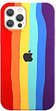 Силіконовий чохол для iPhone 12 Pro Max - Rainbow, Різнокольоровий / Червоний, фото 3